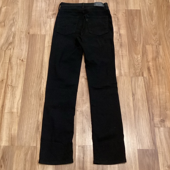 Levi Strauss Black Jeans High Rise Straight Leg Size W 26 L 30 - Picture 8 of 9